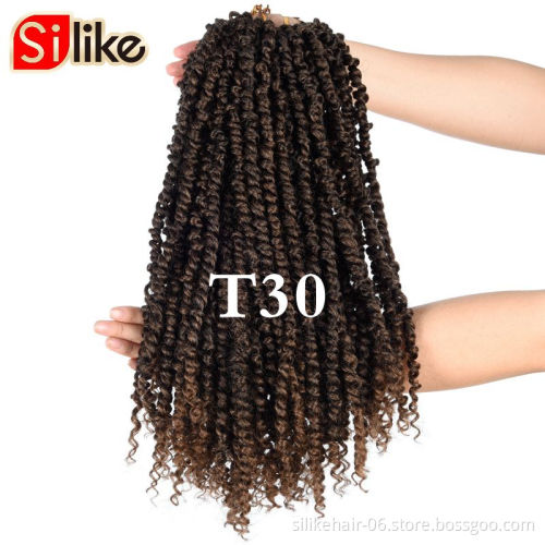 Pre Looped Long Bohemian Braids Curl Passion Twist Synthetic Braiding Hair Extensions Water Wave Passion Twist Crochet Hair